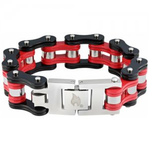 Жесткий браслет , размер 18 см, one size, черный, красный Zippo. Цвет: серебристый/красный/черный