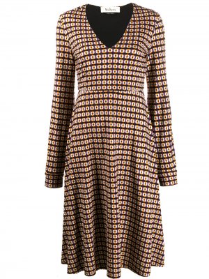 Платье Jasmine с геометричным принтом Mulberry. Цвет: серый