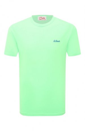 Хлопковая футболка MC2 Saint Barth. Цвет: зелёный