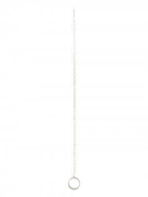 Длинная серебряная серьга-цепочка Detaj. Цвет: белый