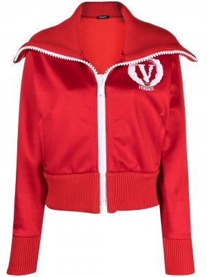 Спортивная куртка с подворотом Versace. Цвет: красный