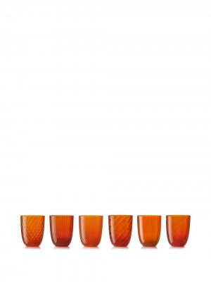 Набор Idra из шести стаканов NasonMoretti. Цвет: оранжевый