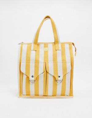 Желтая пляжная сумка в полоску -Желтый LF Markey