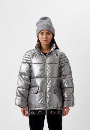 Куртка утепленная Armani Exchange. Цвет: серебряный