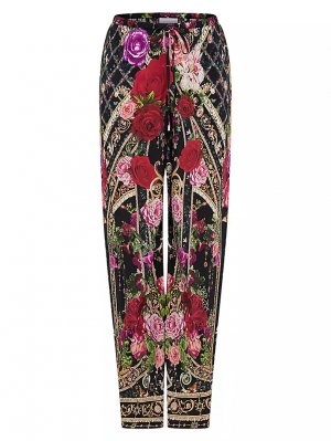 Шелковые брюки с цветочным принтом и завязками Camilla, цвет reservation for love CAMILLA
