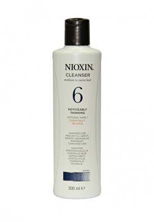 Очищающий шампунь Система 6 Nioxin для редеющих жестких, химически обработанных или натуральных волос 300 мл. Цвет: белый