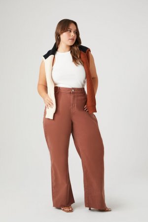Прямые джинсы в стиле 90-х годов больших размеров , коричневый Forever 21