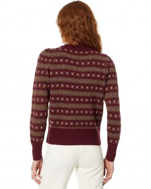 Свитер Highland Fair Isle Puff Sleeve Sweater, цвет Maroon Multi Faherty