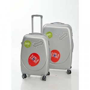Комплект чемоданов Ультра ЛАЙТ, размер M/L, серебристый Ultra LIGHT. Цвет: серебристый