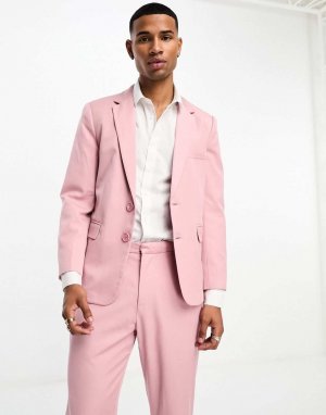 Лососево-розовый однобортный приталенный пиджак x Stan & Tom Labelrail