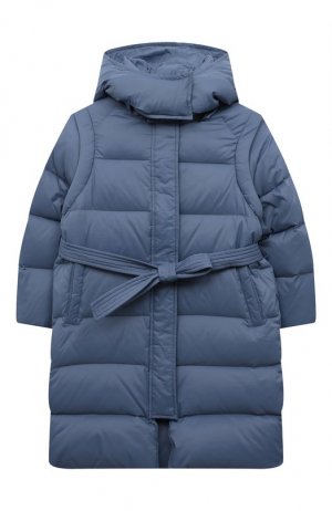 Пуховое пальто Yves Salomon Enfant. Цвет: синий
