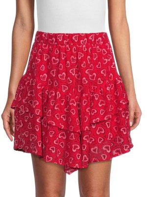 Мини-юбка с рисунком Love Moschino Rosso red