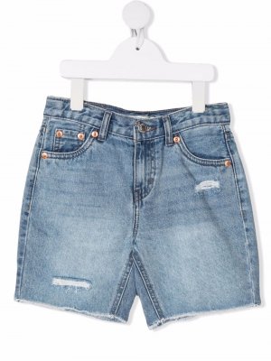 Levis Kids джинсовые шорты с эффектом потертости Levi's. Цвет: синий