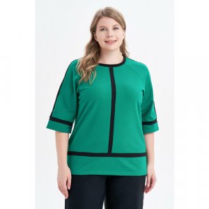 Блуза , размер 54, зеленый Olsi. Цвет: зеленый