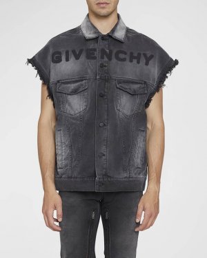 Мужской джинсовый жилет с логотипом Givenchy