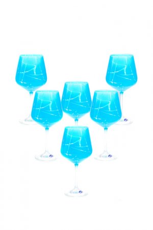 Набор бокалов, 6 шт CRYSTALEX. Цвет: голубой