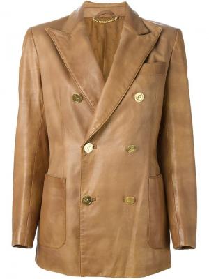 Двубортное приталенное пальто Roberta Di Camerino Vintage. Цвет: коричневый