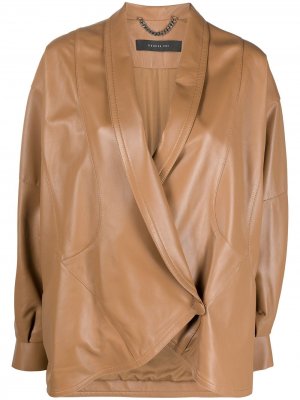 Куртка с косой молнией Federica Tosi. Цвет: коричневый