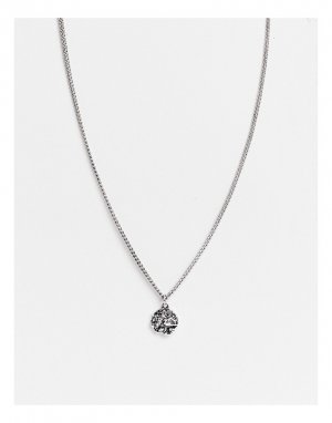 Серебристое ожерелье с круглой подвеской -Серебристый Icon Brand