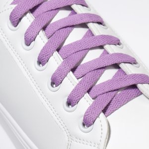 Шнурки для обуви, пара, плоские, 8 мм, 120 см, цвет лавандовый ONLITOP. Цвет: сиреневый, фиолетовый