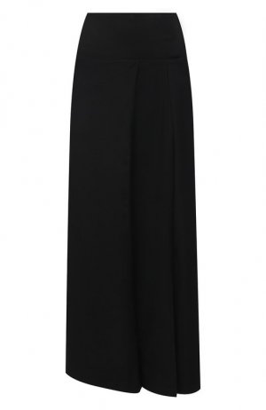 Шерстяная юбка Yohji Yamamoto. Цвет: чёрный