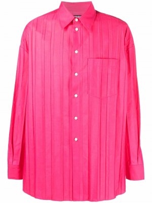 Плиссированная рубашка с длинными рукавами Jacquemus. Цвет: розовый