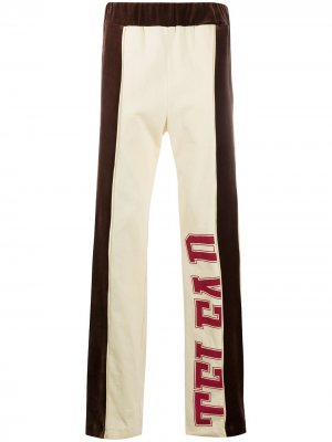 Спортивные брюки в стиле колор-блок с логотипом Telfar. Цвет: коричневый