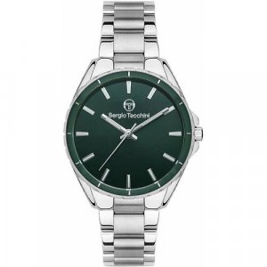 Наручные часы Archivio, серебряный, зеленый SERGIO TACCHINI. Цвет: зеленый/серый/серебристый