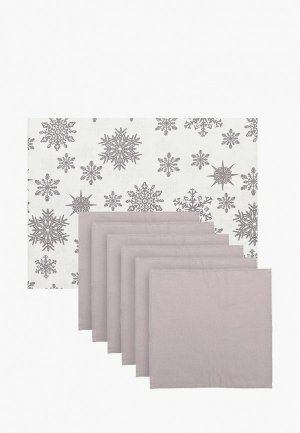 Набор кухонного текстиля Naturel Снежинка серая. Цвет: разноцветный