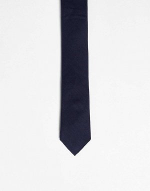 Темно-синий льняной галстук Jack & Jones