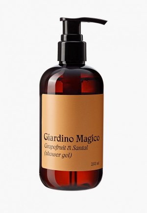 Гель для душа Giardino Magico увлажняющий, грейпфрут и сантал, 250 мл. Цвет: прозрачный