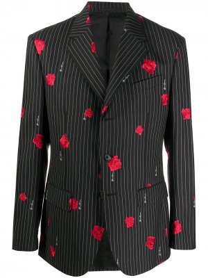 Пиджак с вышивкой GV Signature Versace. Цвет: черный