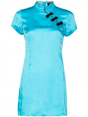 Приталенное платье мини Suki De La Vali. Цвет: синий