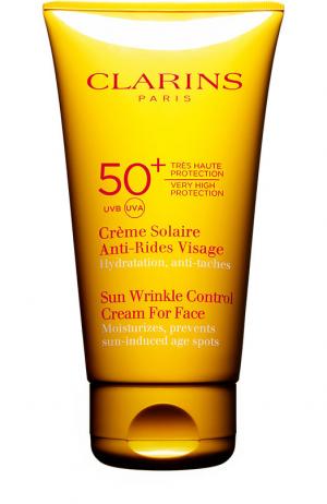Солнцезащитный крем для лица SPF 50 Crème Solaire Anti-Rides Visage Clarins. Цвет: бесцветный