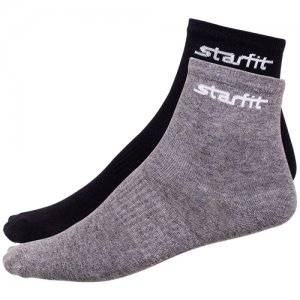 Носки , 2 пары, размер 39-42, серый, черный Starfit. Цвет: серый/черный