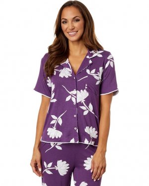 Пижамный комплект Short Sleeve Crop PJ Set, цвет Purple Floral Tommy Bahama