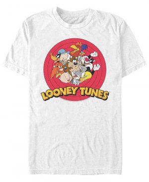 Мужская классическая футболка с круглым вырезом и коротким рукавом Looney Tunes , белый Fifth Sun