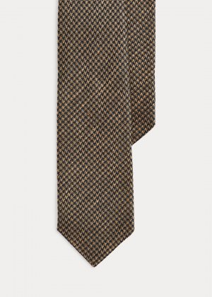 Жаккардовый галстук из льна и шелка с узором «гусиные лапки» Ralph Lauren