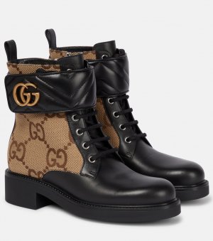 Ботинки на шнуровке с кожаной отделкой Double G , разноцветный Gucci