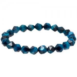 Браслет Лагуна 22-23 см / 8 мм Moon Bracelets. Цвет: синий/черный/голубой