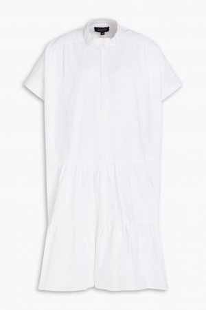 Платье-рубашка мини Ashley из хлопкового поплина со сборками , белый Saloni