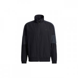 Essential Woven Jacket with Stand Collar and Logo Men Outerwear Black GT6358 Adidas