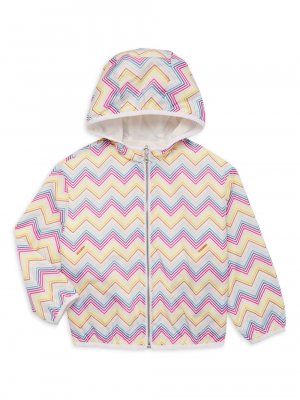 Куртка с капюшоном и принтом Chevron для маленьких девочек , разноцветный Missoni