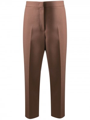 Укороченные брюки строгого кроя Jil Sander. Цвет: коричневый