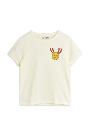 Детская хлопковая футболка Медаль, белый Mini Rodini