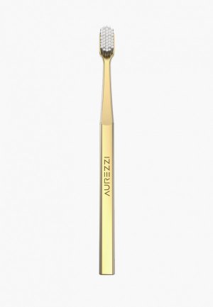 Зубная щетка Aurezzi 24K Gold White Adult Toothbrush Medium с щетиной средней жесткости. Цвет: золотой