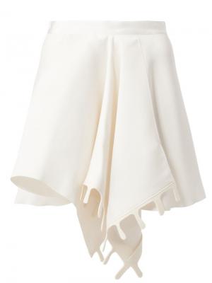 Драпированная юбка асимметричного кроя Maison Rabih Kayrouz. Цвет: белый