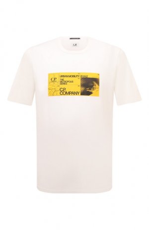 Хлопковая футболка C.P. Company. Цвет: белый