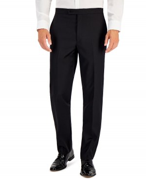 Мужские однотонные брюки-смокинги UltraFlex классического кроя, черные эластичные брюки Lauren Ralph