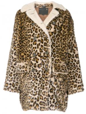 Свободное пальто с леопардовым принтом R13. Цвет: разноцветный